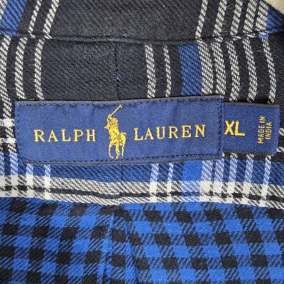 Ralph Lauren Shirt Mens XL Blue Plaid Lined Flannel Heavy Thick Outdoor Gorpcore - Picture 5 of 12